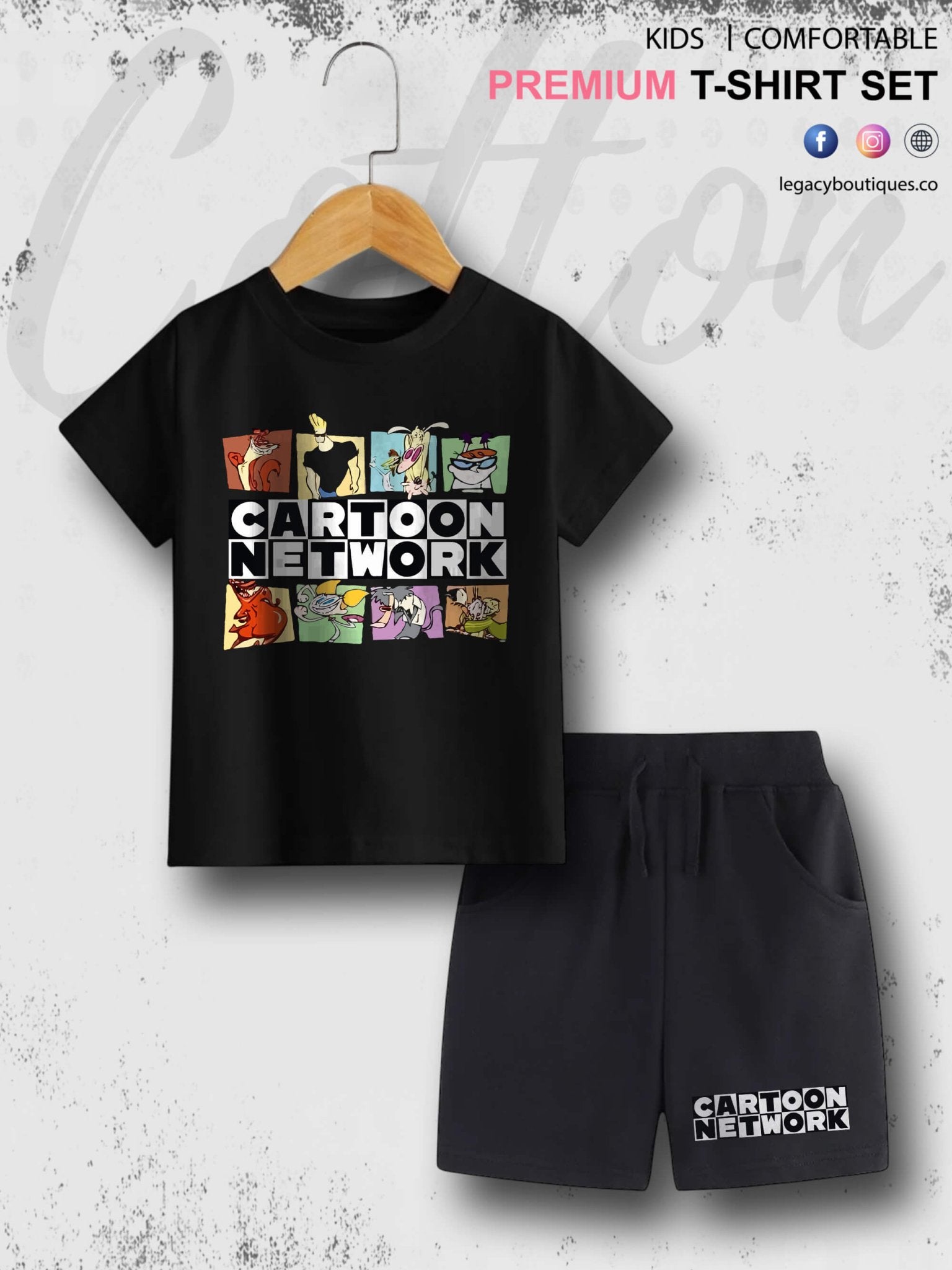 Cartoon Network Printed 6 Month To 6 Year Kids High Quality T-shirt Set Legacy Boutiques Legacy Boutiques