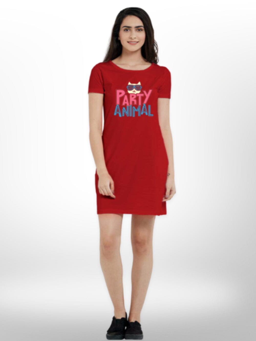 Cats Are Always Party Mood Printed Comfortable Long T-shirt For Women&