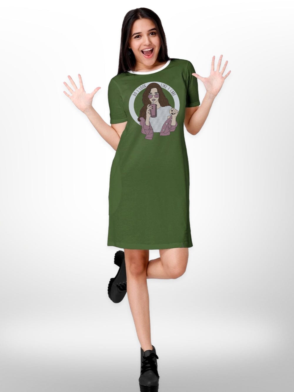 Coffee Cup Stylish Printed Long T-shirt For Women&