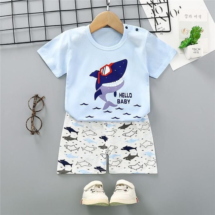 Cool Baby Shark T-shirt Set For Kids Legacy Boutiques Legacy Boutiques