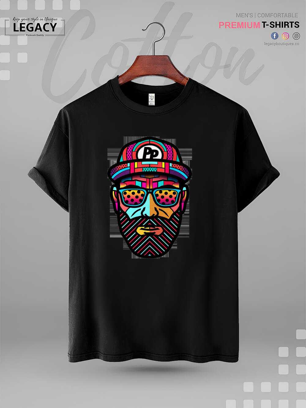 Cool Man Face Logo Printed Premium Quality Mens Tshirt In Lowest Price Legacy Boutiques Legacy Boutiques
