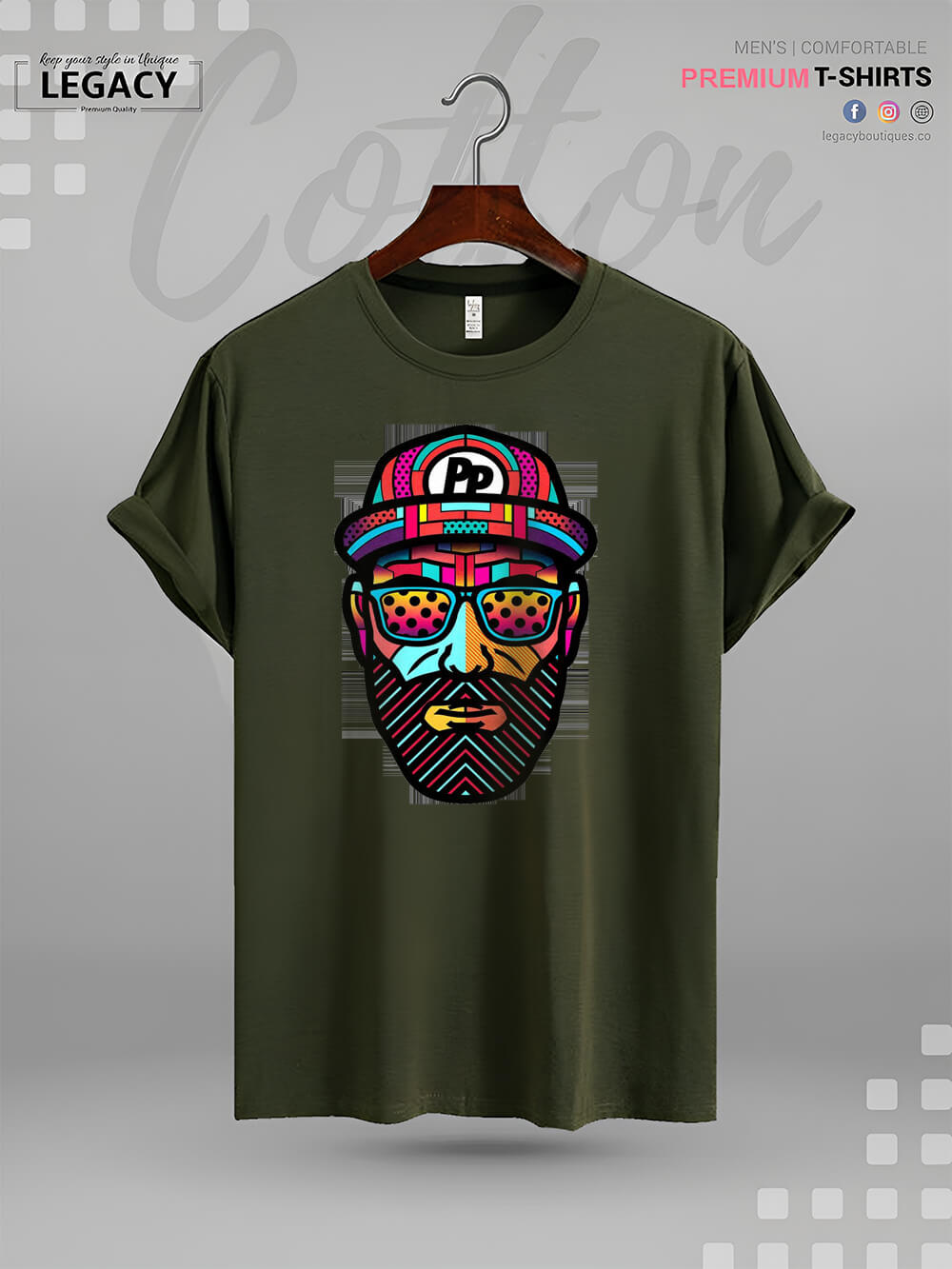 Cool Man Face Logo Printed Premium Quality Mens Tshirt In Lowest Price Legacy Boutiques Legacy Boutiques