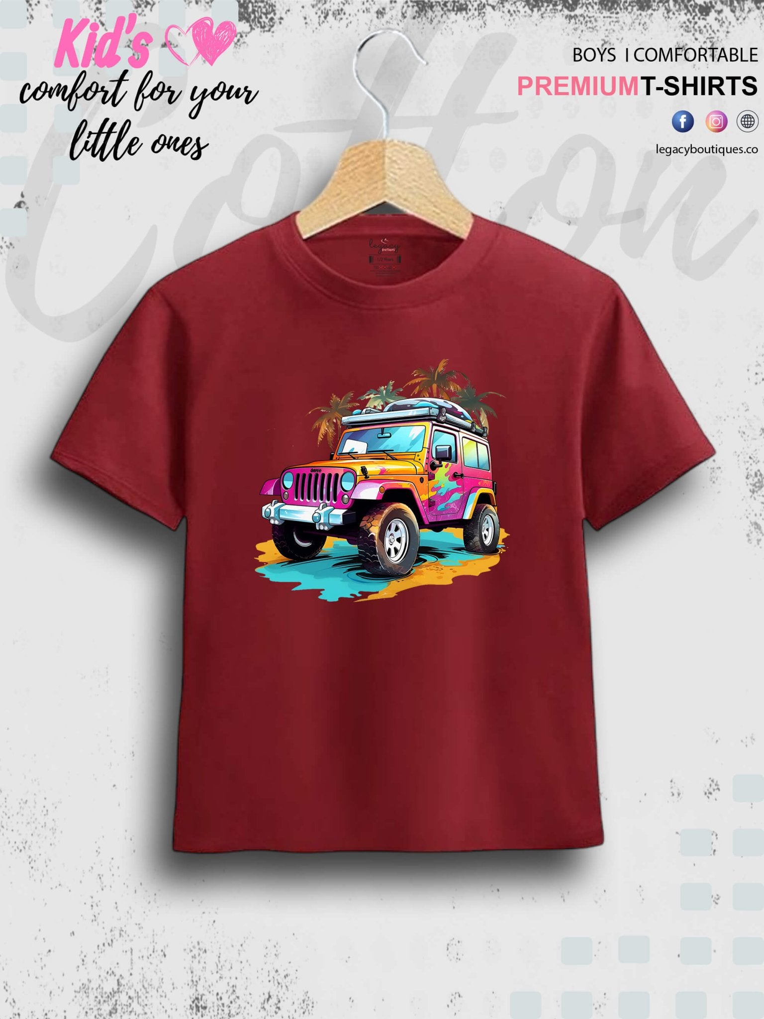 Cool Off Road Jeep Car Print Baby Boys T-Shirt In Lowest Price Only In Dhaka Legacy Boutiques Legacy Boutiques