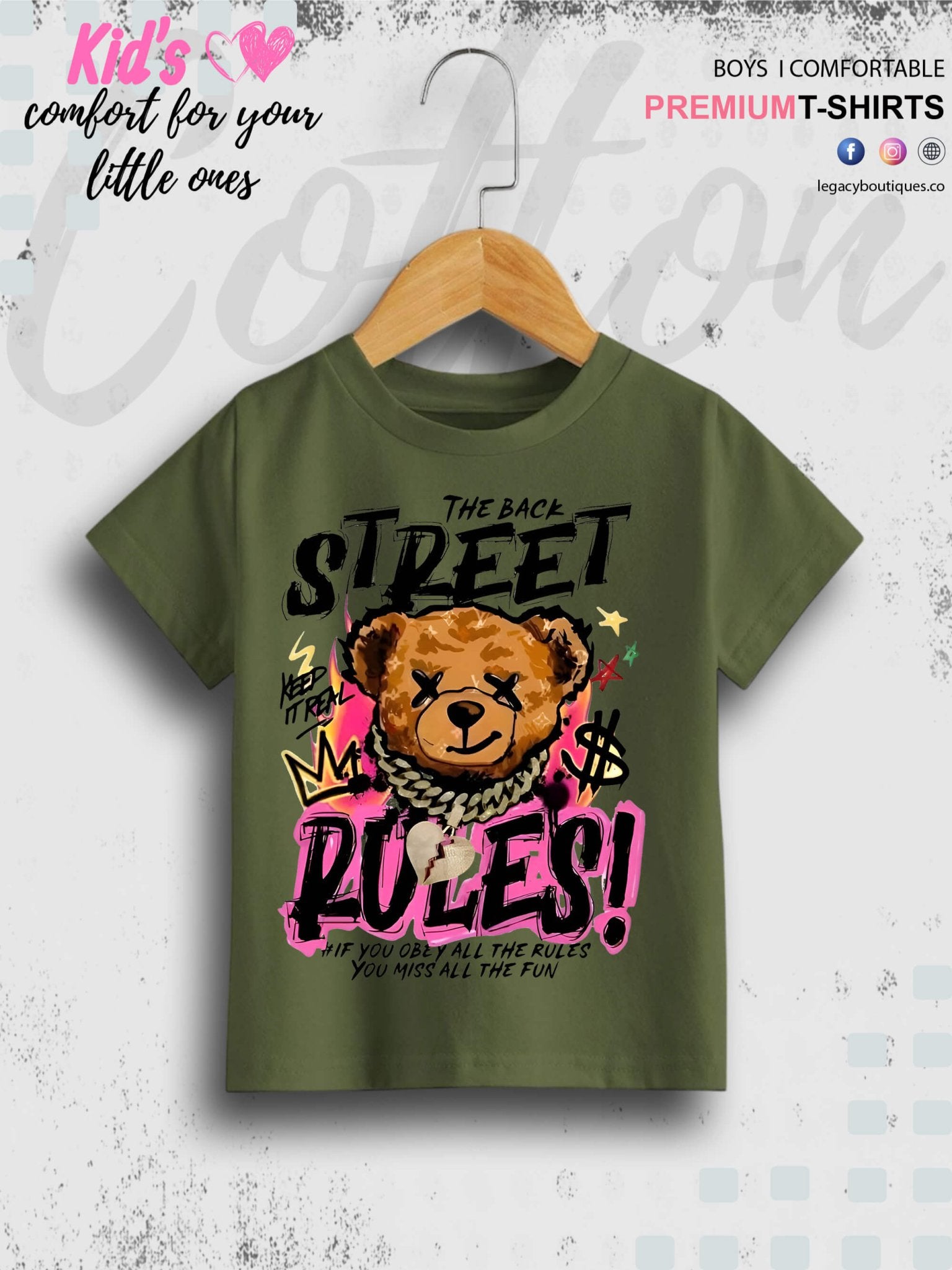 Cool Teddy Bear Printed Casual Baby Boys Summer Time T-Shirt In Lowest Price Only In BD Legacy Boutiques Legacy Boutiques