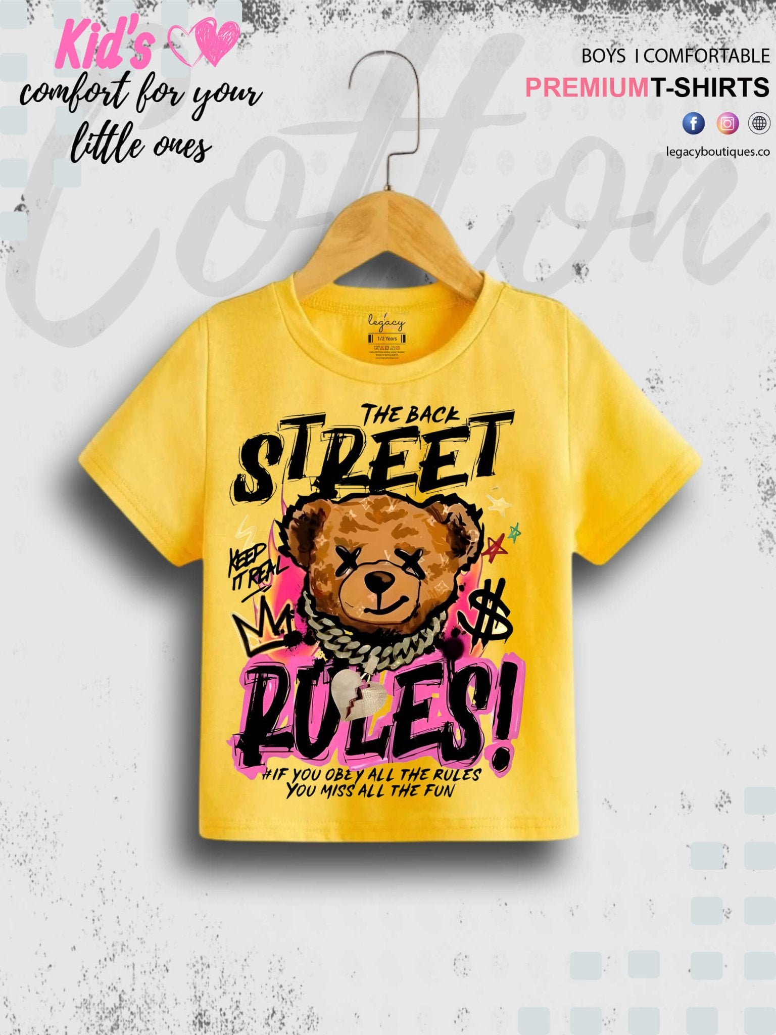 Cool Teddy Bear Printed Casual Baby Boys Summer Time T-Shirt In Lowest Price Only In BD Legacy Boutiques Legacy Boutiques