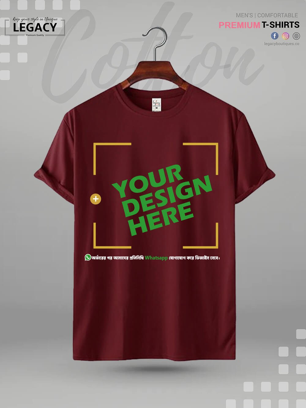 Customise your own Colourful Design cotton t-shirt BD Legacy Boutiques Legacy Boutiques