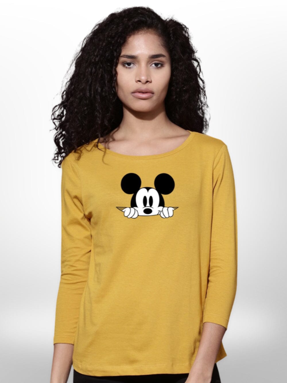 Cut Mickey Stylish Ladies 4 Quarter Sleeve Printed T-shirt Legacy Boutiques Legacy Boutiques