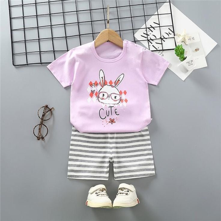Cute Bunny Print Baby T-shirt Set Legacy Boutiques Legacy Boutiques
