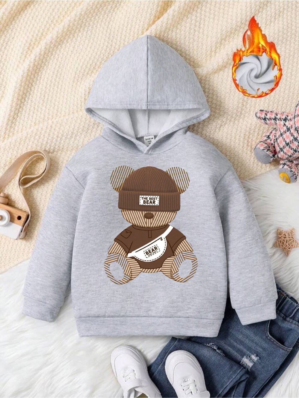 Cute Teddy Bear Printed Cotton Casual Hoodie Legacy Boutiques Dhaka Legacy Boutiques Legacy Boutiques