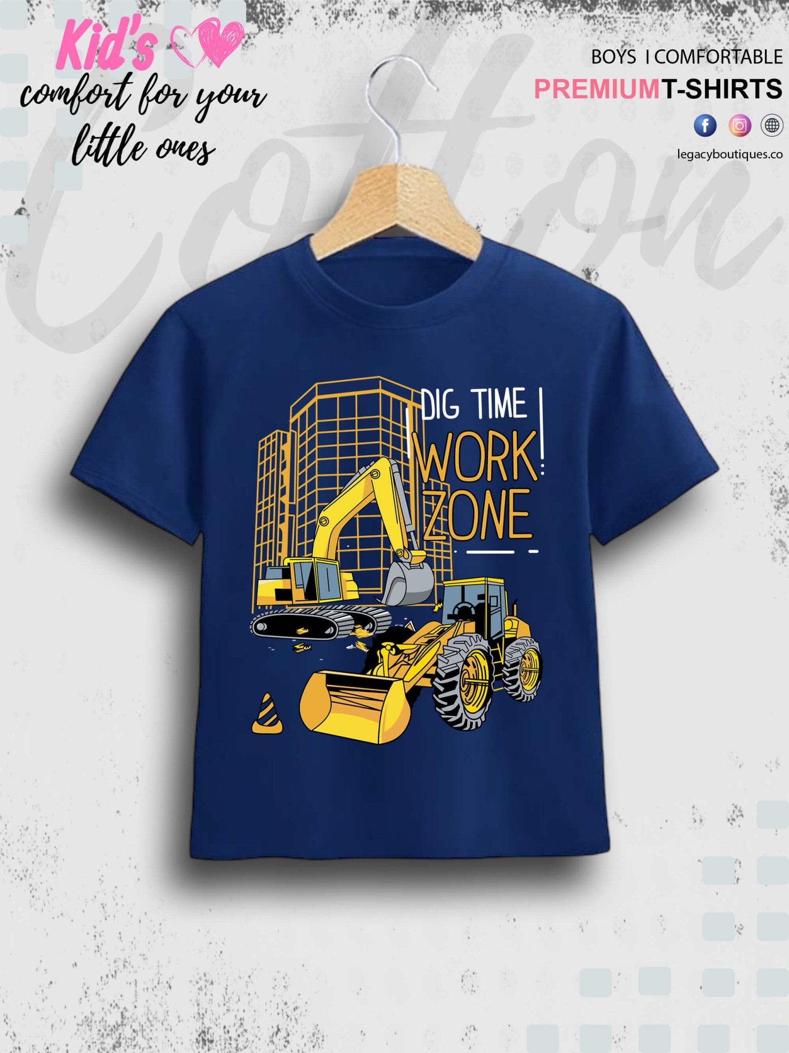 Dig Time Work Print 1 To 11 Year Kids Boys Summer Time T-Shirt In Cheapest Price Only In Dhaka Legacy Boutiques Legacy Boutiques