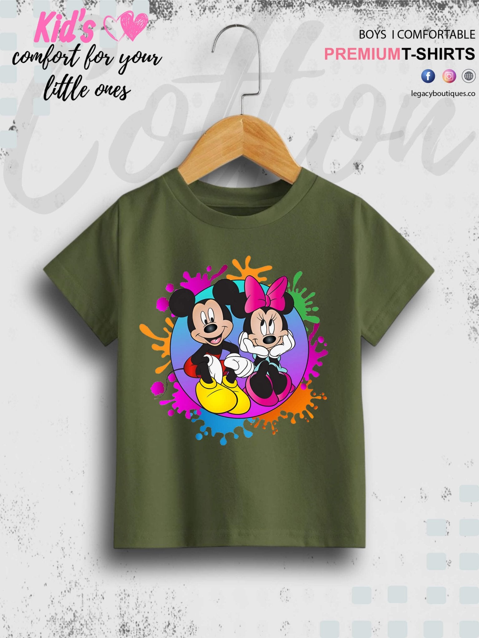 Disney Little Mickey And Minnie Cartoon Printed Casual 1 To 11 Year Kids Boys Summer Time T-Shirt In Lowest Price Only In BD Legacy Boutiques Legacy Boutiques