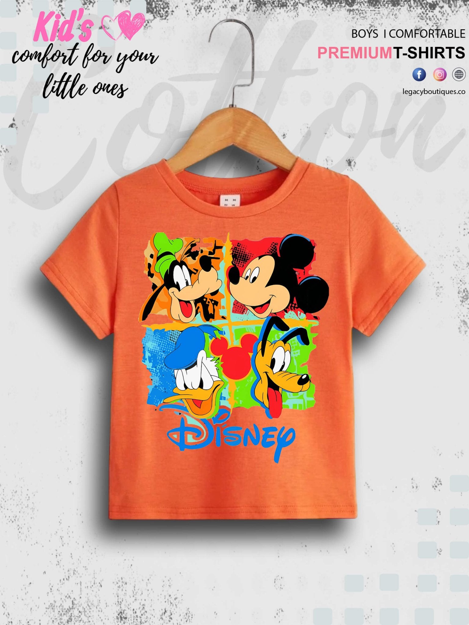 Disney Mickey And His Friends Kids Boys Cotton T-Shirt In Low Price Only In BD Legacy Boutiques Legacy Boutiques