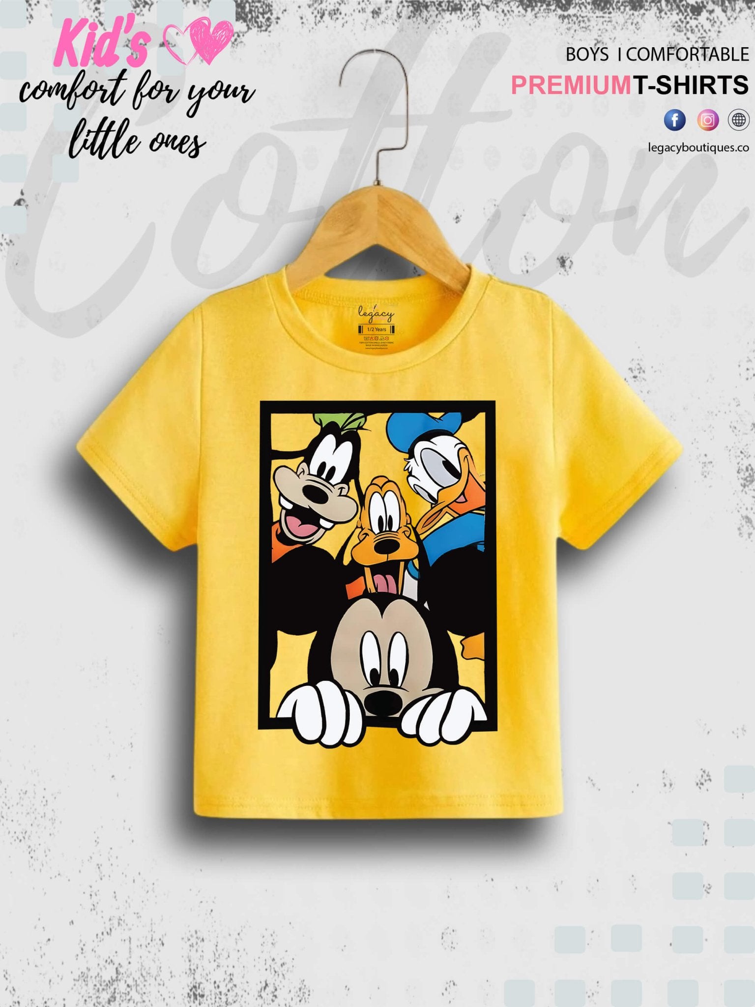 Disney Mickeys Team Printed 1 To 11 Year Baby Boys Summer Time T-Shirt In Lowest Price Only In BD Legacy Boutiques Legacy Boutiques