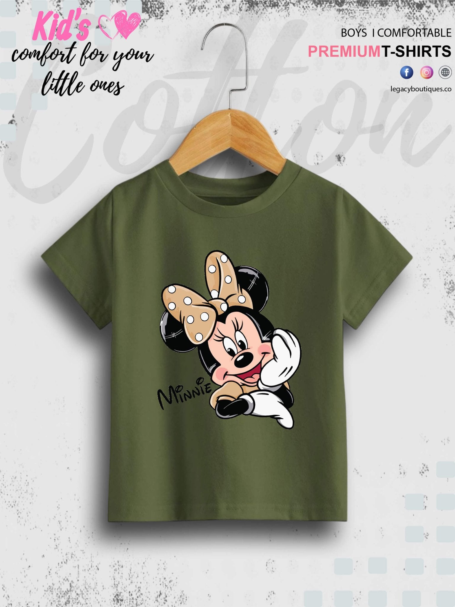 Disney Minni Face Printed 1 To 11 Year Baby Girls Summer Time T-Shirt In Lowest Price Only In BD Legacy Boutiques Legacy Boutiques