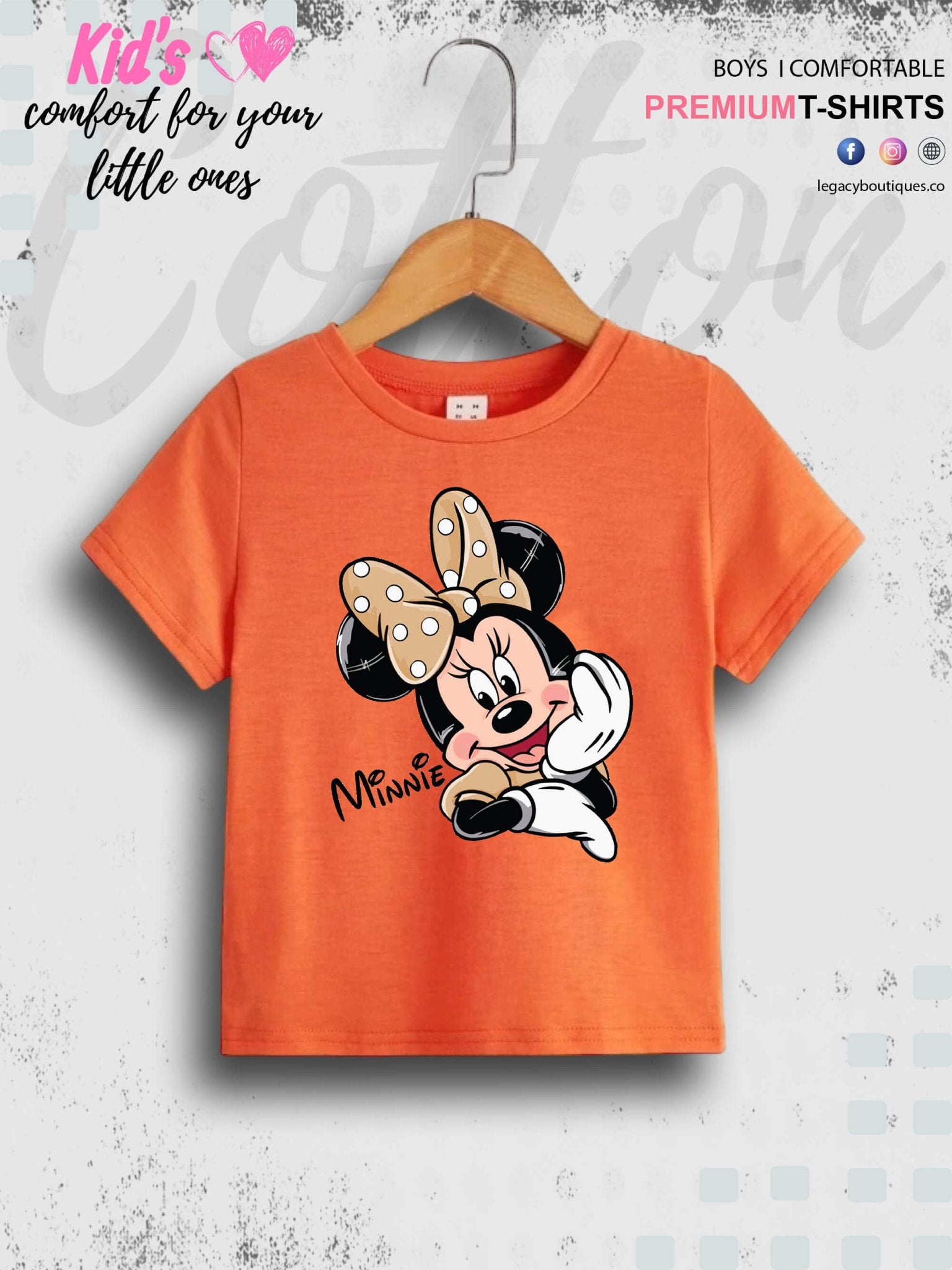 Disney Minni Face Printed 1 To 11 Year Baby Girls Summer Time T-Shirt In Lowest Price Only In BD Legacy Boutiques Legacy Boutiques