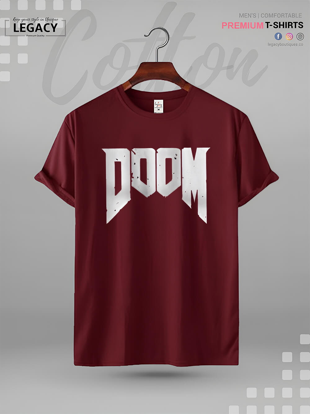 Doomguy Doom Character Name Printed Men&
