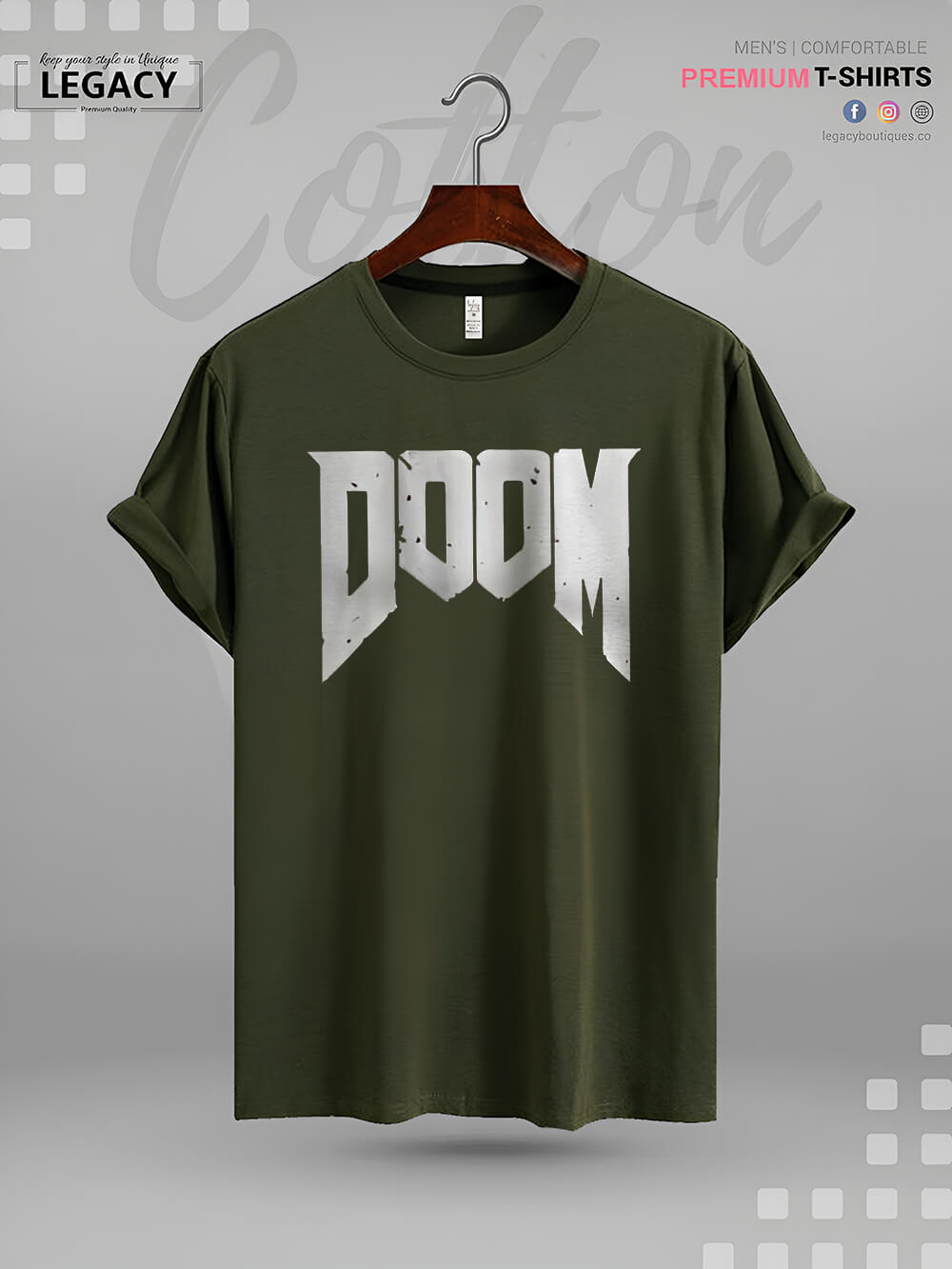 Doomguy Doom Character Name Printed Men&