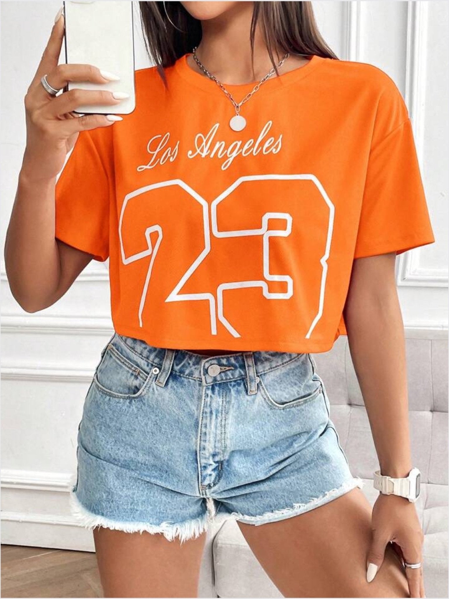 drop shoulder crop tops Los Angeles 23 print Legacy Boutiques Legacy Boutiques