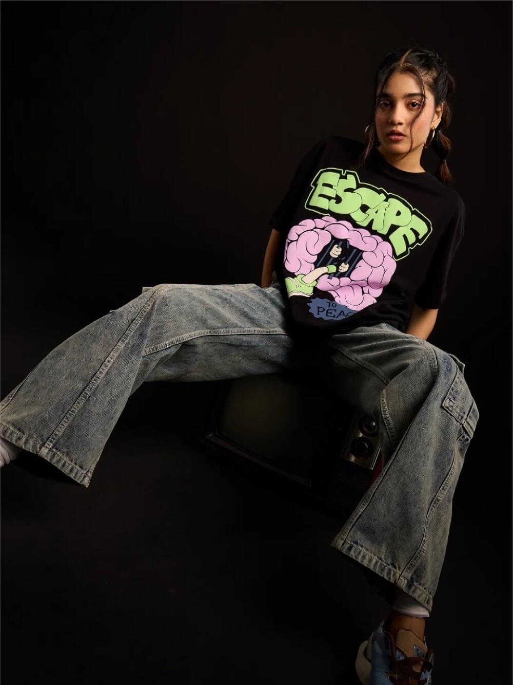 Escape To Peace Printed Low Price Premium Quality Womens Drop Shoulder Tee Legacy Boutiques Bangladesh Legacy Boutiques Legacy Boutiques