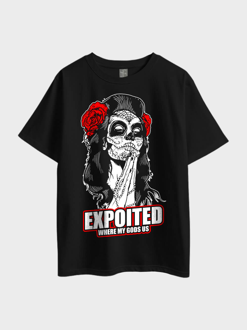 EXPOITED Where My Gods Us Rock Metal Printed Oversized Men&