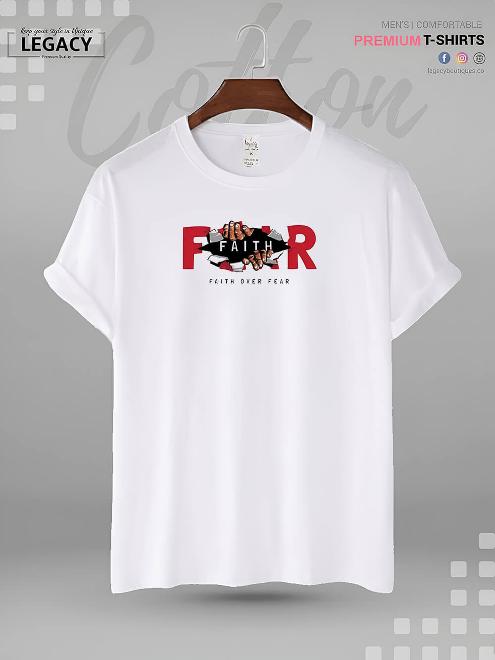 Faith Over Fair Good Quality Mens Tshirt In Lowest Price In BD Legacy Boutiques Legacy Boutiques