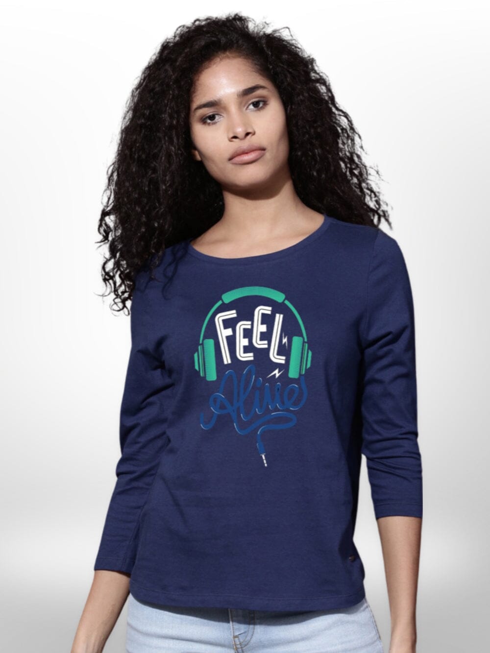 Feel Music Printed Ladies T-shirt Four Quarter Sleeve Legacy Boutiques Legacy Boutiques