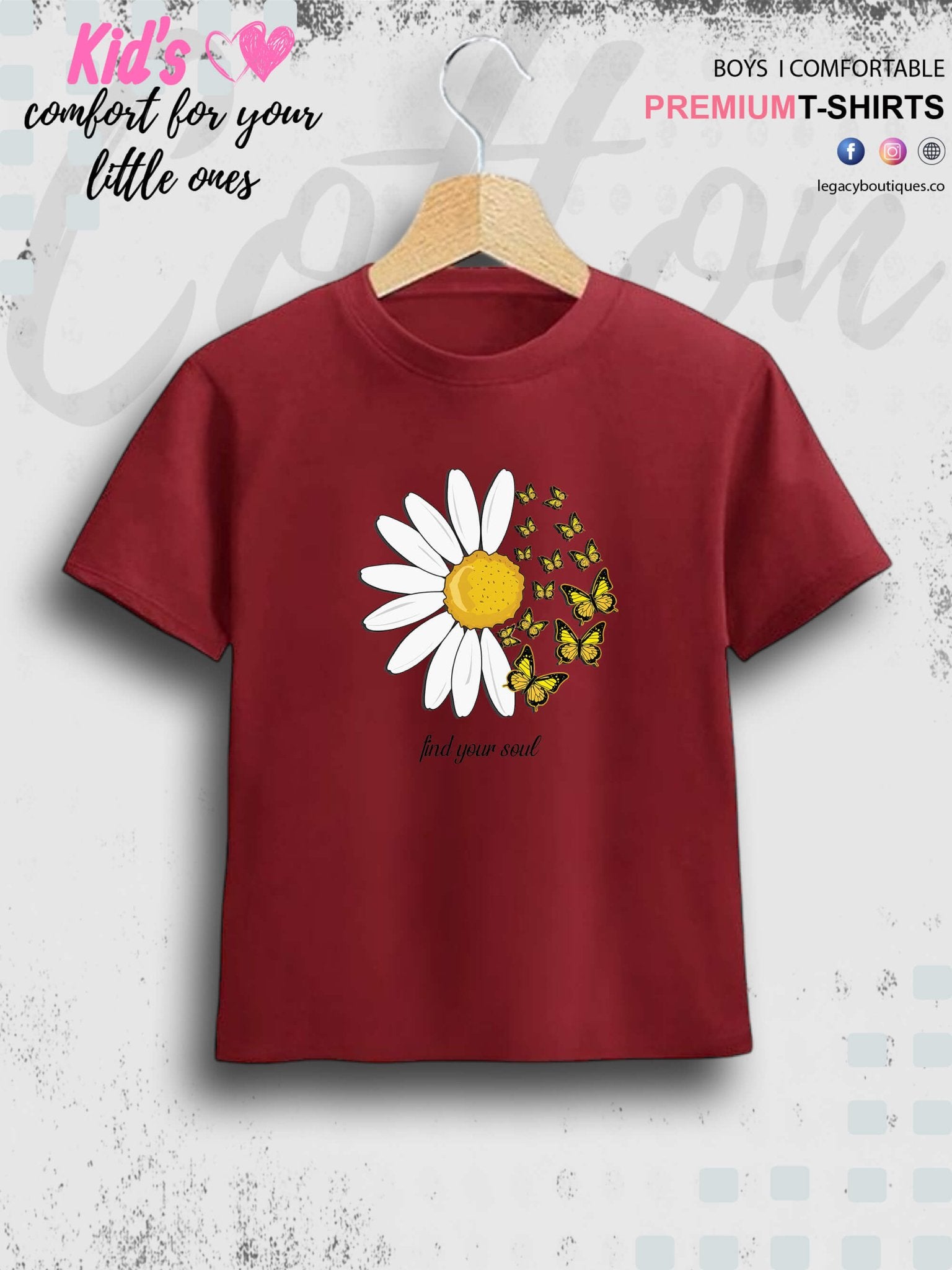 Find Your Soul Flower Printed 1 To 11 Year Girls Summer Time T-Shirt In Lowest Price Only In BD Legacy Boutiques Legacy Boutiques