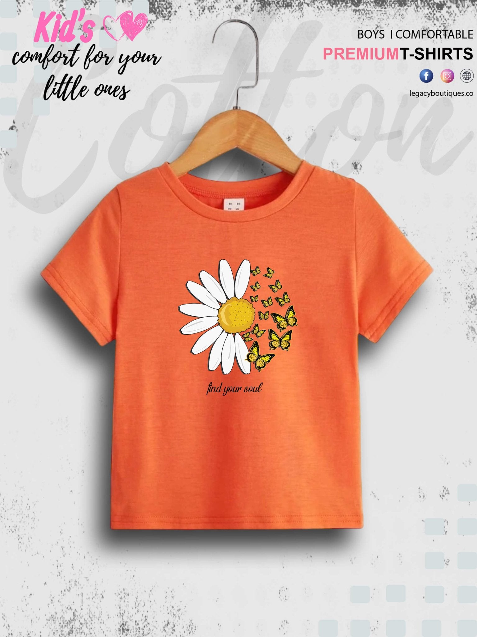 Find Your Soul Flower Printed 1 To 11 Year Girls Summer Time T-Shirt In Lowest Price Only In BD Legacy Boutiques Legacy Boutiques