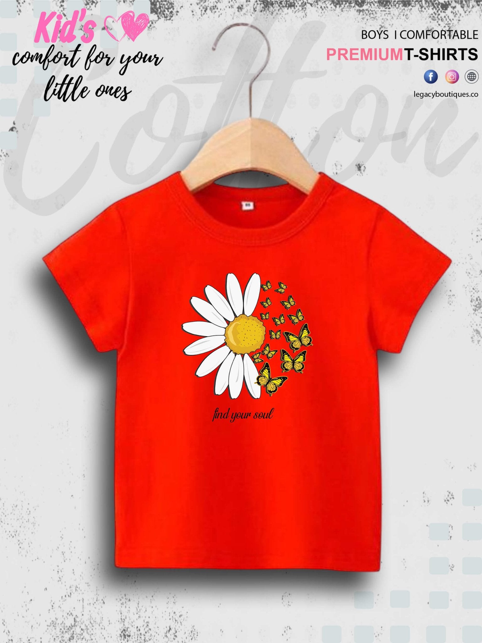 Find Your Soul Flower Printed 1 To 11 Year Girls Summer Time T-Shirt In Lowest Price Only In BD Legacy Boutiques Legacy Boutiques