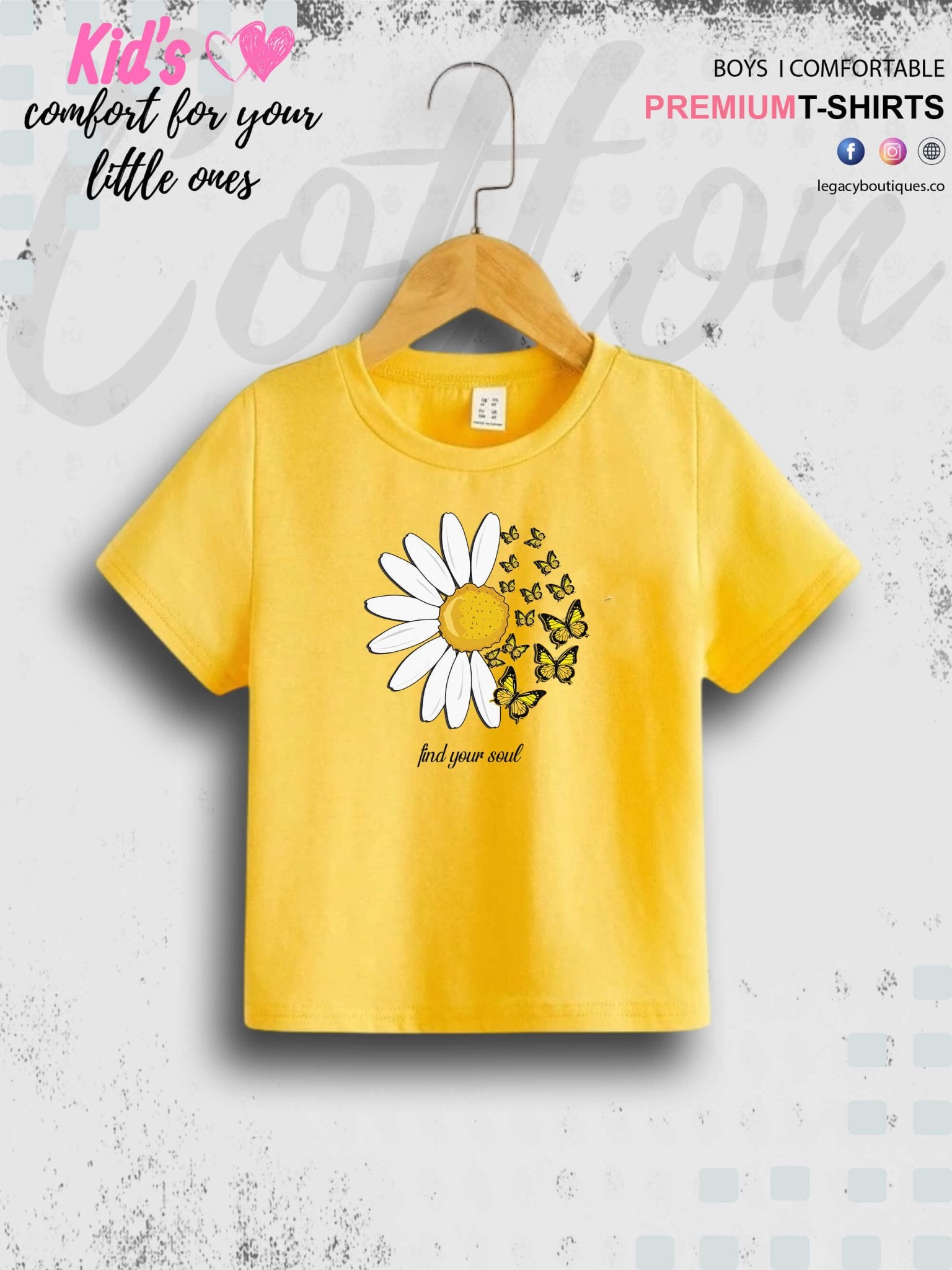 Find Your Soul Flower Printed 1 To 11 Year Girls Summer Time T-Shirt In Lowest Price Only In BD Legacy Boutiques Legacy Boutiques