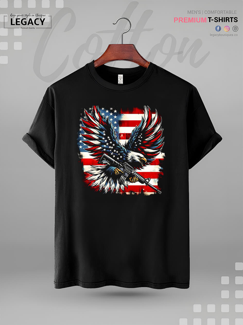 Flag of the United States High Quality Mens T shirt In Lowest Price In BD Legacy Boutiques Legacy Boutiques