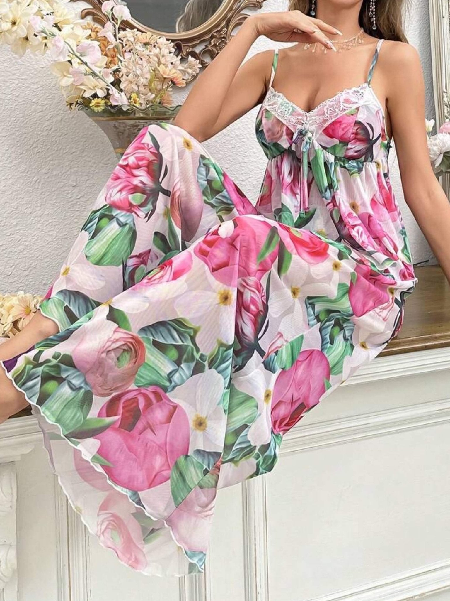 Floral Nighty Set Legacy Boutiques Legacy Boutiques