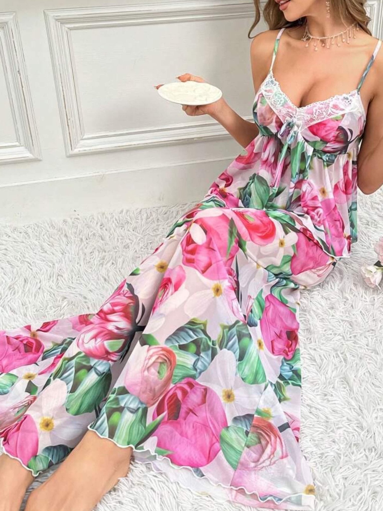Floral Nighty Set Legacy Boutiques Legacy Boutiques