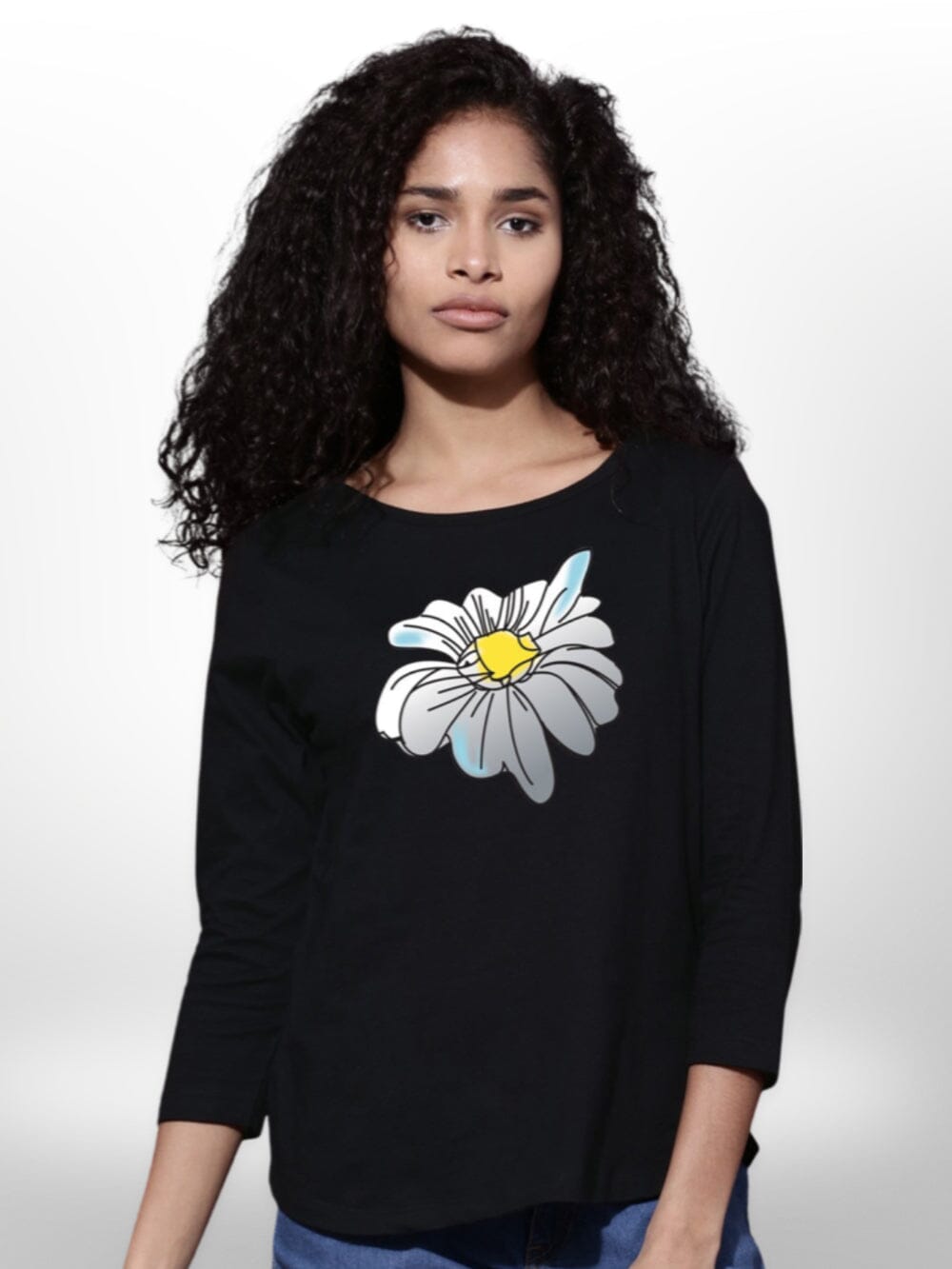 Flower Printed 4 Quarter Sleeve T _Shirt Legacy Boutiques Legacy Boutiques