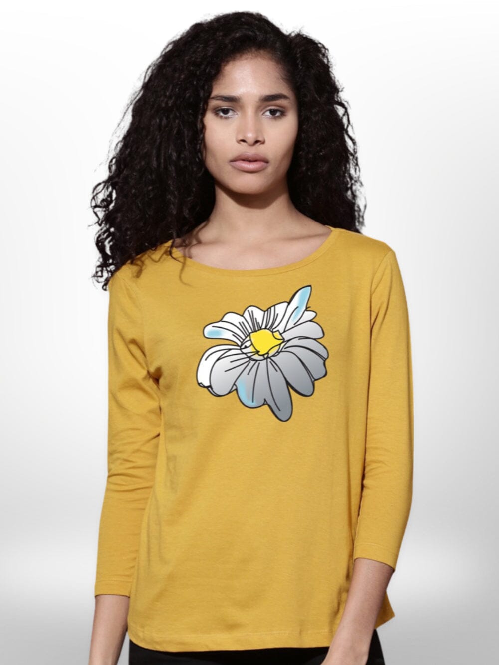 Flower Printed 4 Quarter Sleeve T _Shirt Legacy Boutiques Legacy Boutiques