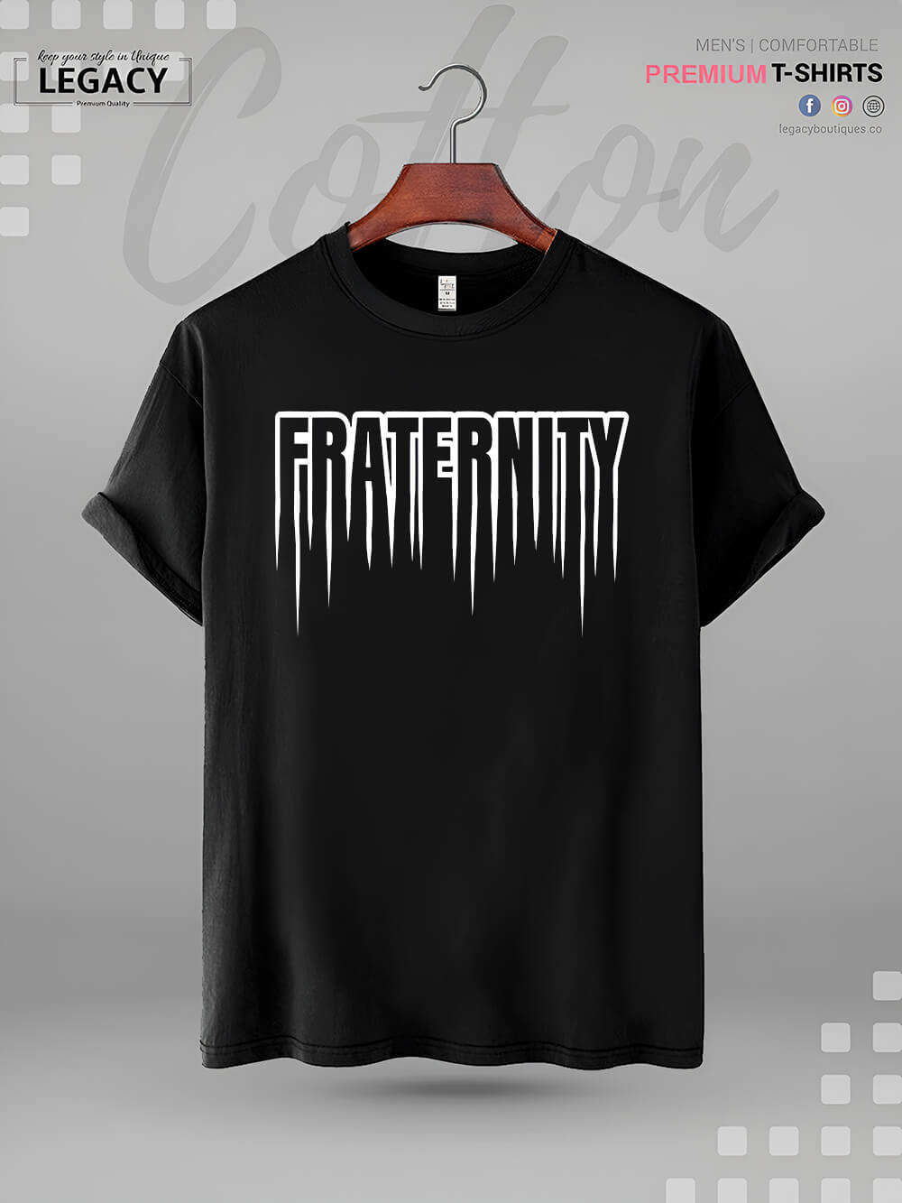 Fraternity Print High Quality Mens T shirt In Lowest Price In BD Legacy Boutiques Legacy Boutiques