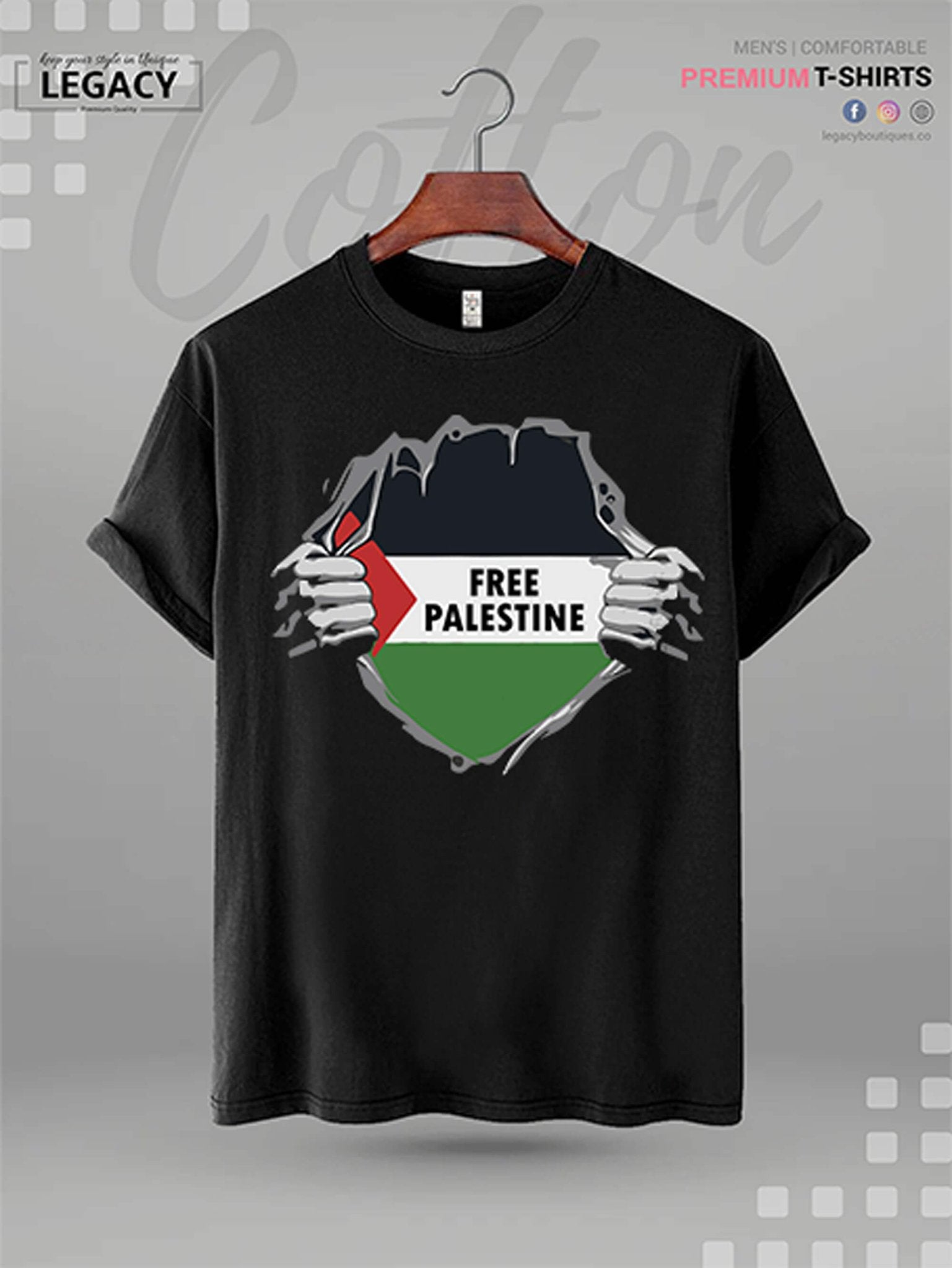 Free Palestine Palestinian Fist of Justice and Freedom Great Quality Mens Tshirt In Lowest Price In Dhaka Legacy Boutiques Legacy Boutiques