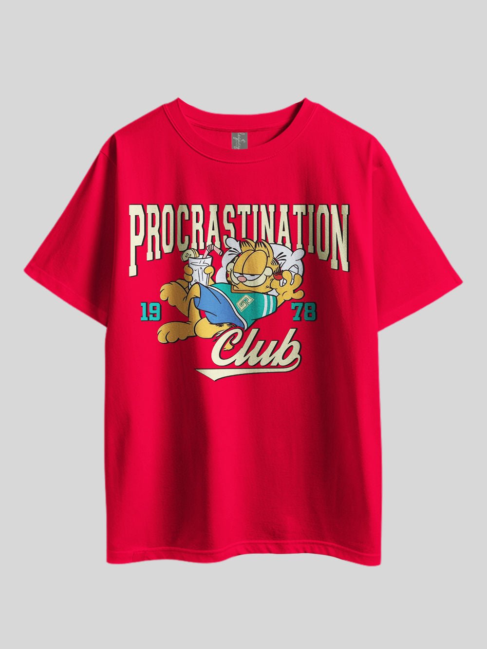 "Garfield PROCRASTINATION CLUB" Graphic Printed Drop Shoulder T-shirt Legacy Boutiques Bangladesh Legacy Boutiques Legacy Boutiques