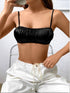 Garnet Black Satin Tube Top with Ruffle Edges Legacy Boutiques Legacy Boutiques