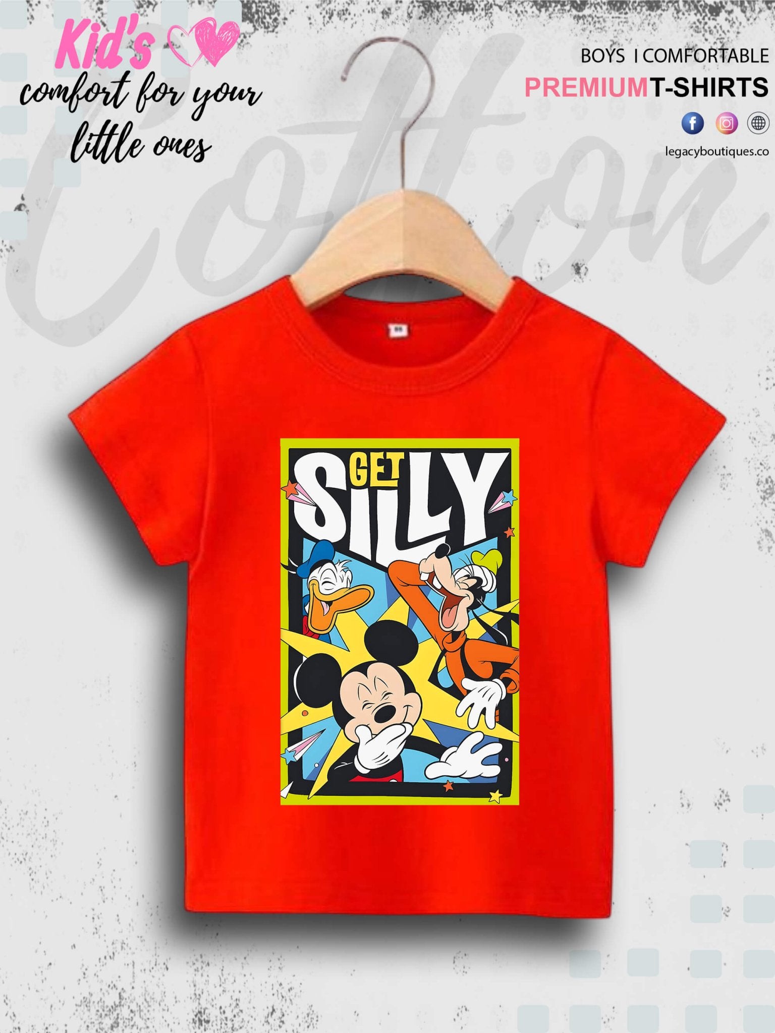 Get Silly With Mickey Printed Boys Summer Time Casual T-Shirt In Cheapest Price Only In Dhaka Legacy Boutiques Legacy Boutiques
