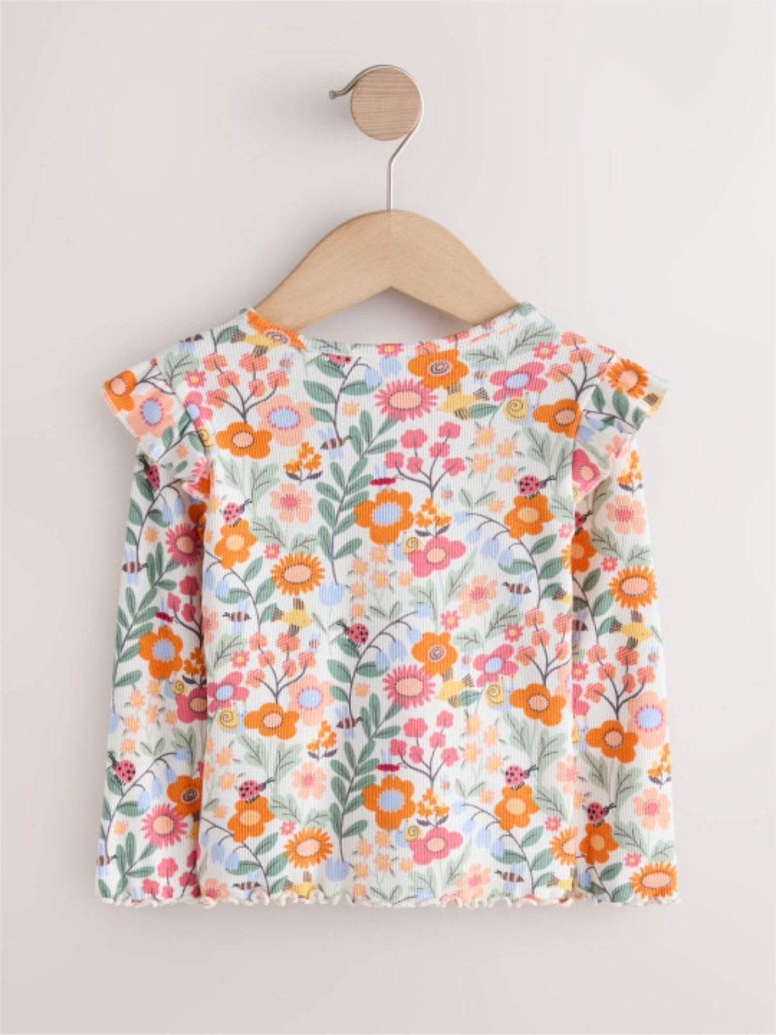 Girls Meadow Garden Floral Top with Ruffle Sleeves & Lettuce Edge Legacy Boutiques Legacy Boutiques