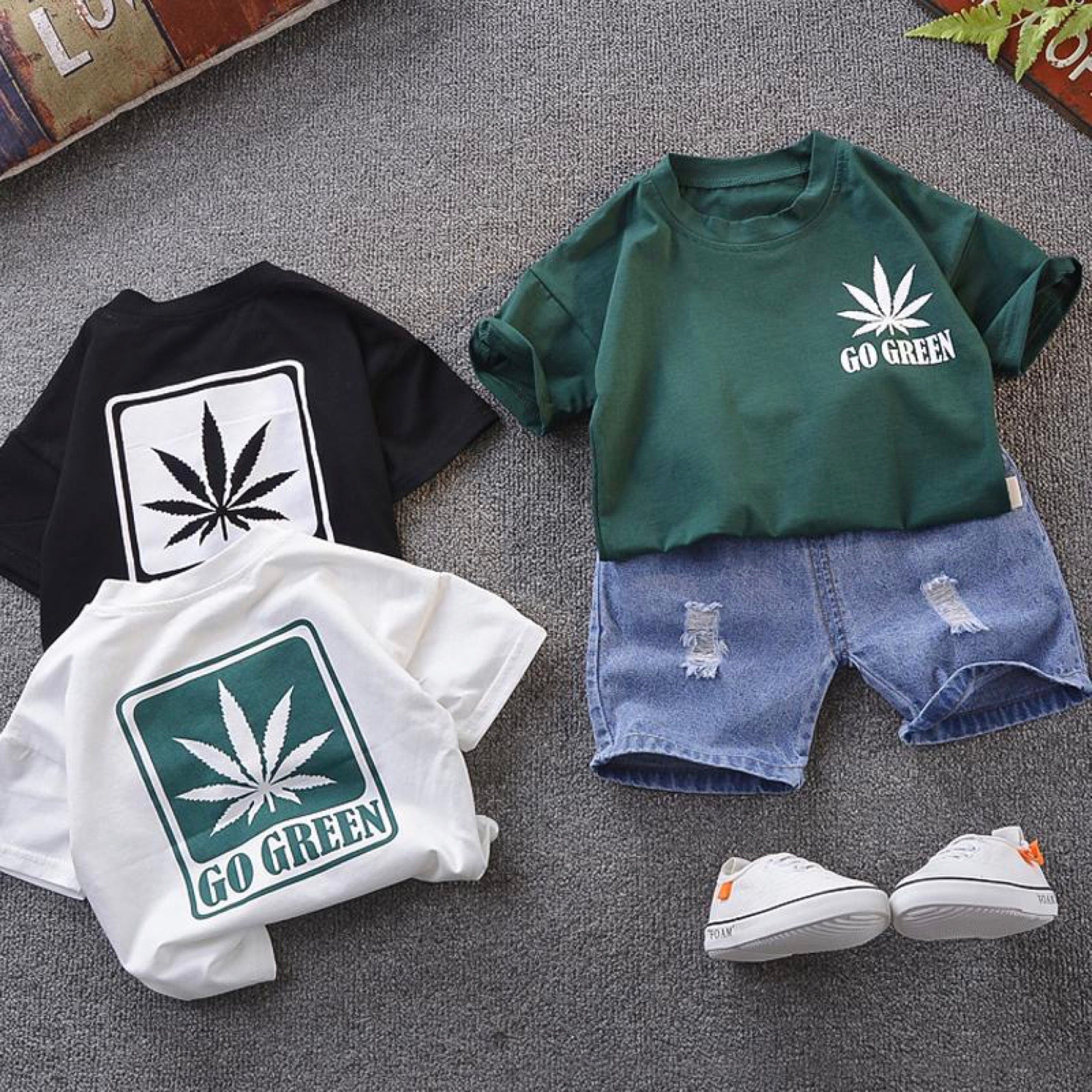 Go Green Boy and Girls T-shirt set Summer Collection | Legacy Boutiques Bangladesh Legacy Boutiques Legacy Boutiques