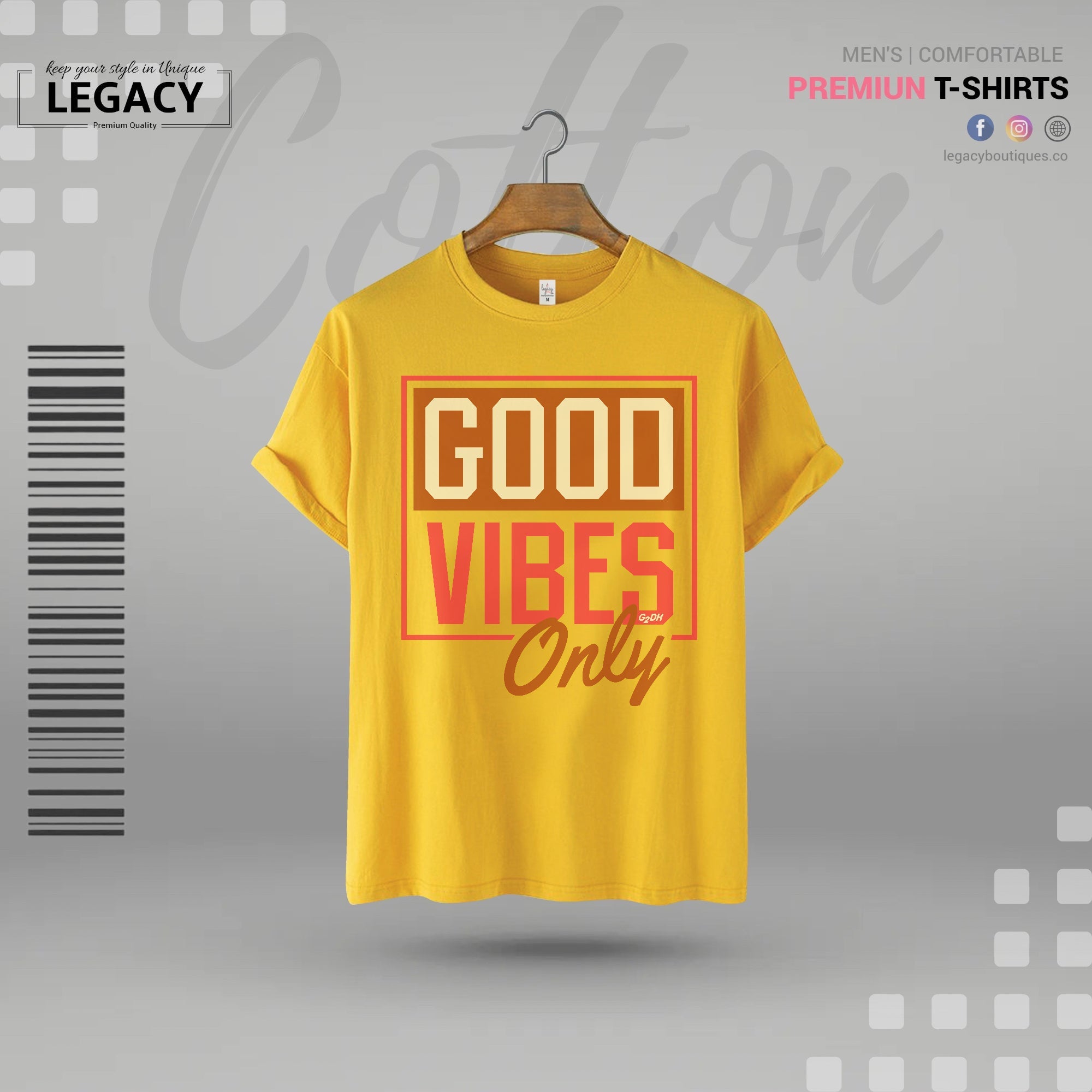 Good Vibes only Mens T Shirt For Man Legacy Boutiques Legacy Boutiques