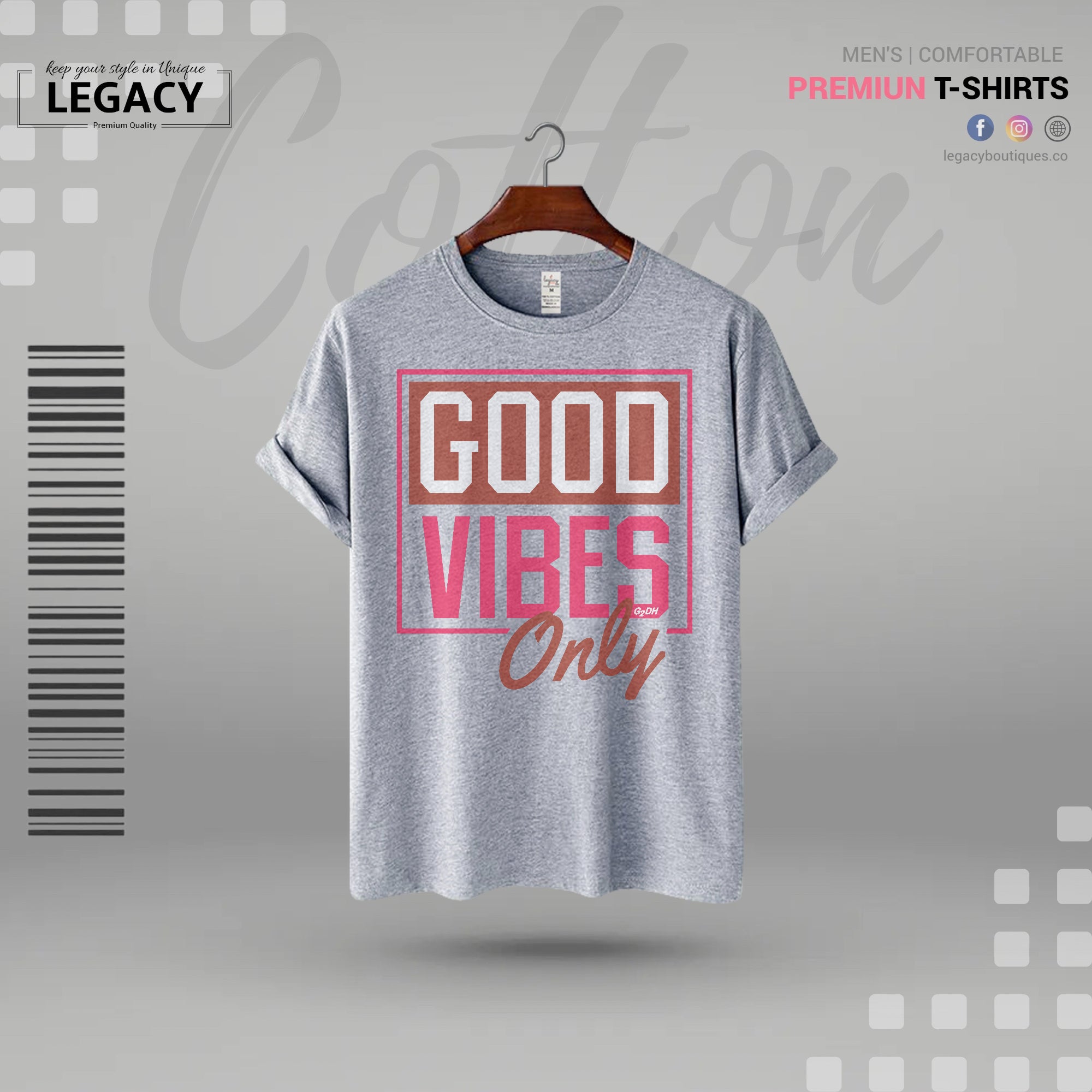 Good Vibes only Mens T Shirt For Man Legacy Boutiques Legacy Boutiques