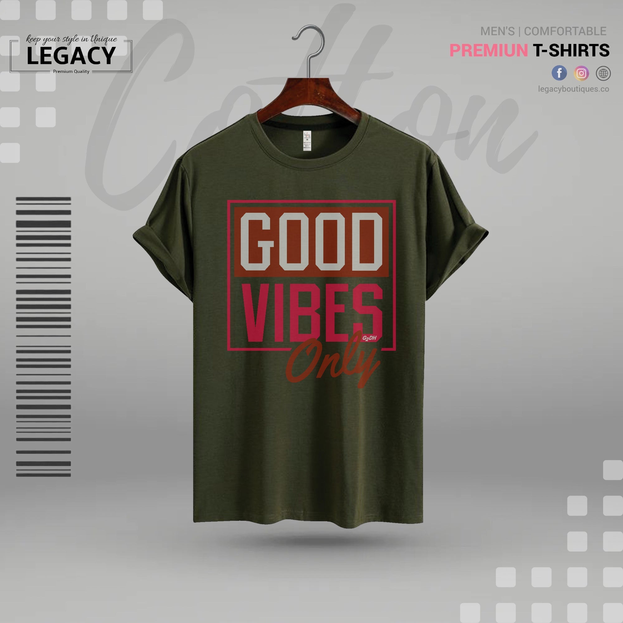 Good Vibes only Mens T Shirt For Man Legacy Boutiques Legacy Boutiques