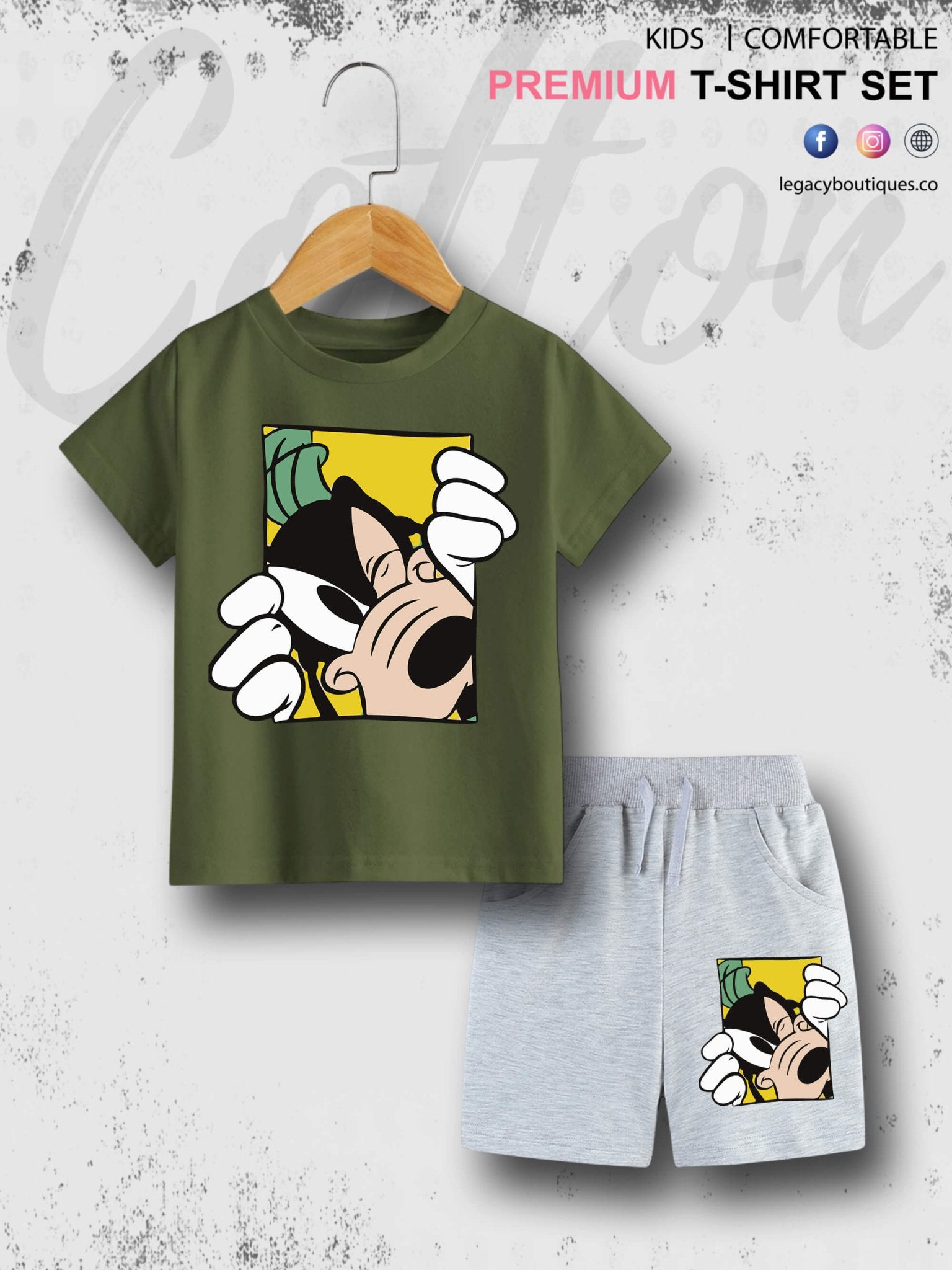 Goofy Dog 6 Month To 6 Year Kids Summer Time T-shirt Set Legacy Boutiques Legacy Boutiques