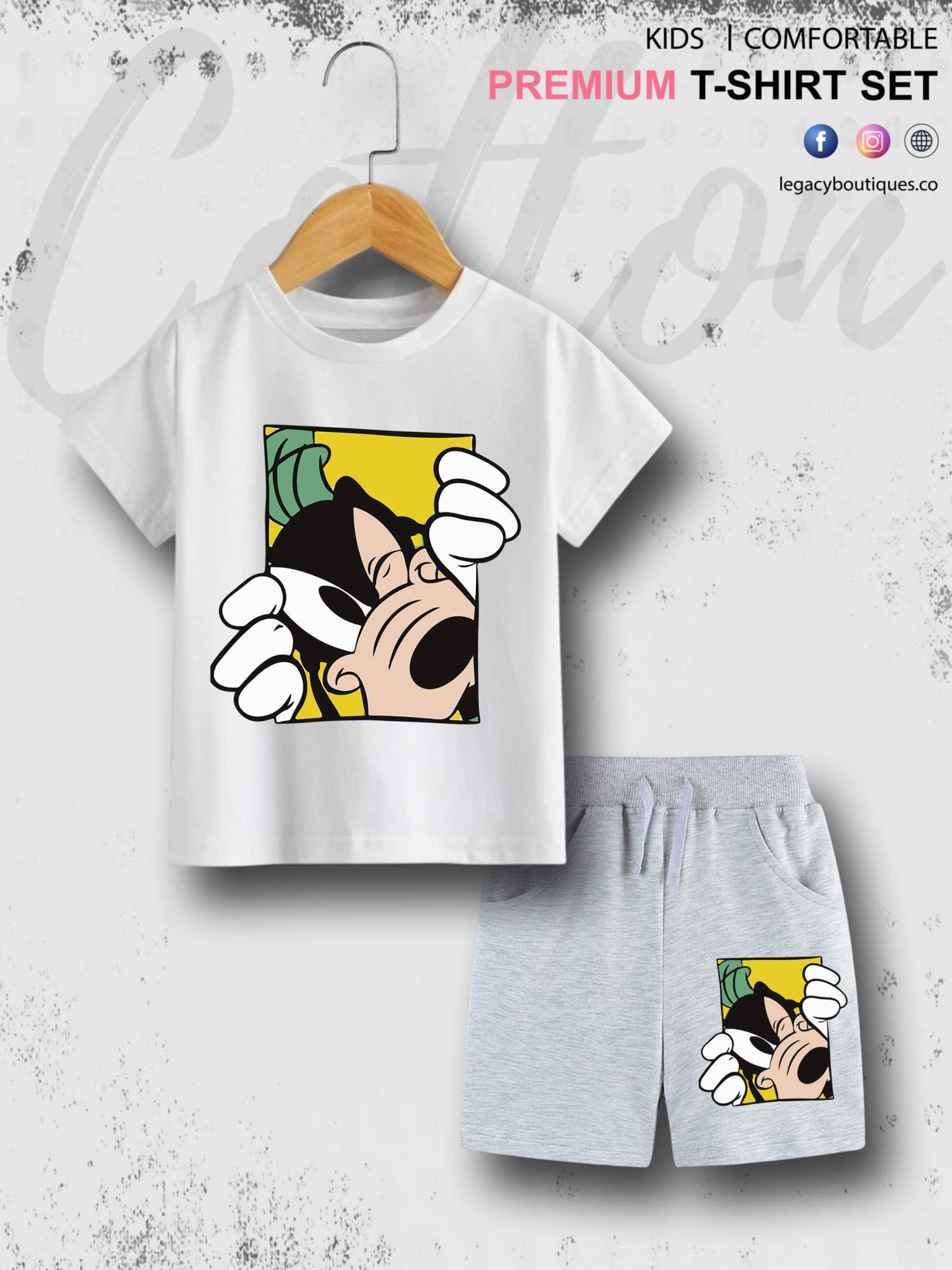 Goofy Dog 6 Month To 6 Year Kids Summer Time T-shirt Set Legacy Boutiques Legacy Boutiques