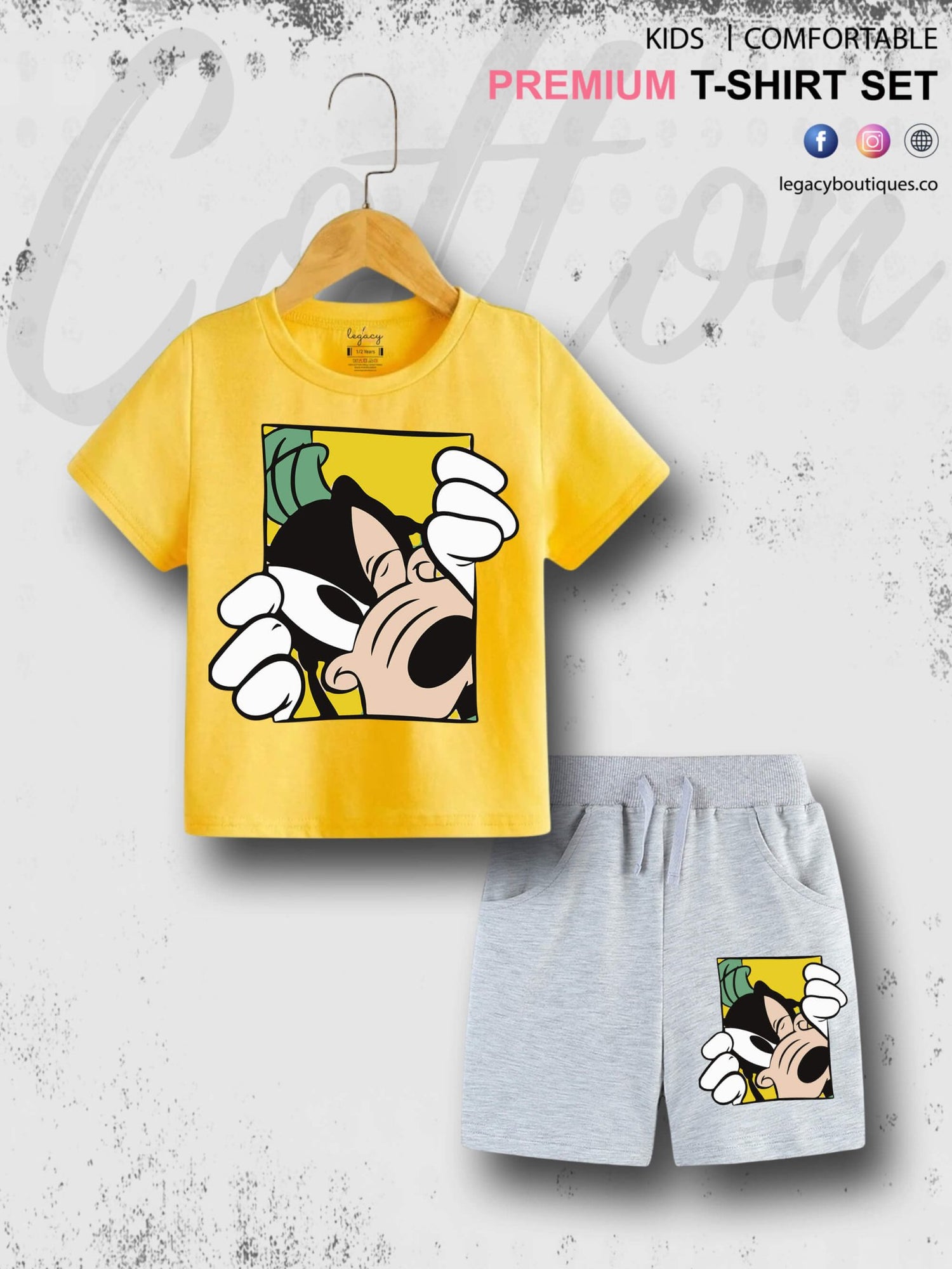 Goofy Dog 6 Month To 6 Year Kids Summer Time T-shirt Set Legacy Boutiques Legacy Boutiques