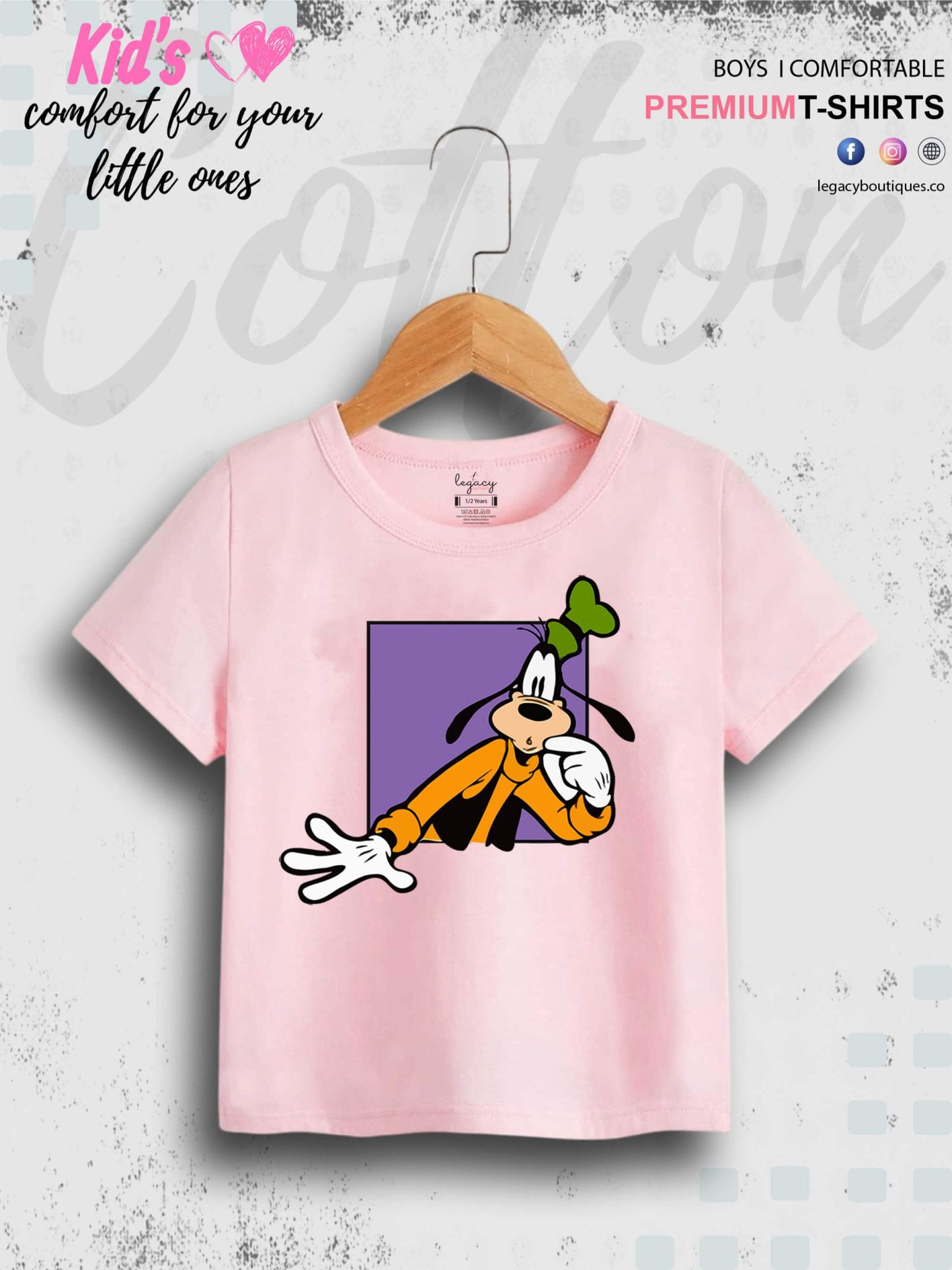 Goofy Dog Print 1 To 11 Year Boys Summer Time T-Shirt In Cheapest Price Only In Dhaka Legacy Boutiques Legacy Boutiques