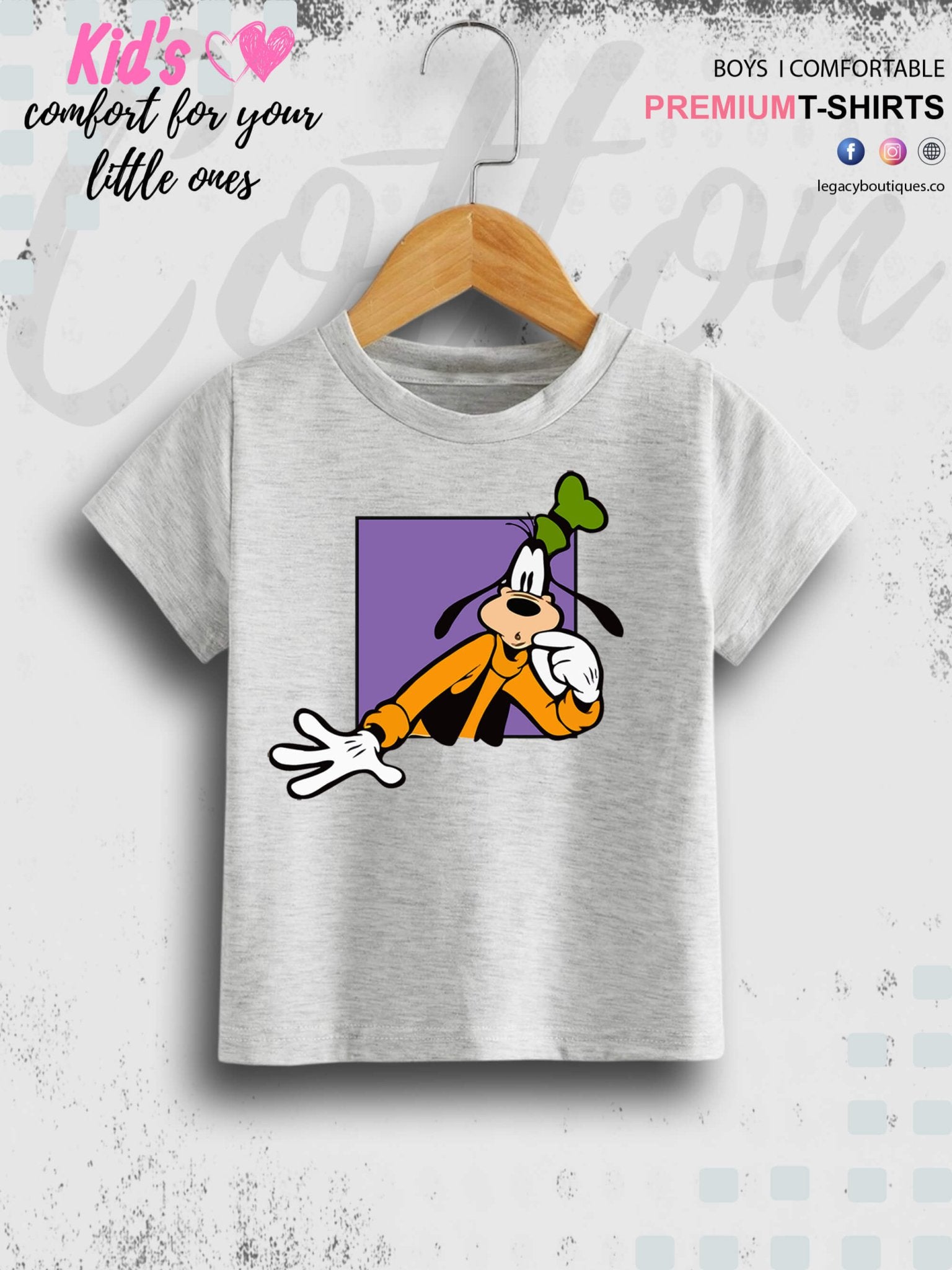 Goofy Dog Print 1 To 11 Year Boys Summer Time T-Shirt In Cheapest Price Only In Dhaka Legacy Boutiques Legacy Boutiques